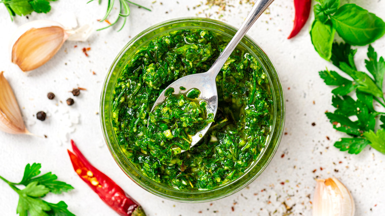 jar of chimichurri