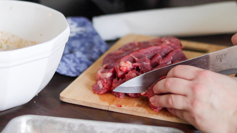 steak on cutting board 