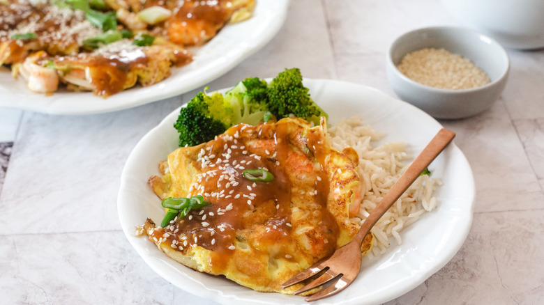 egg foo young with rice