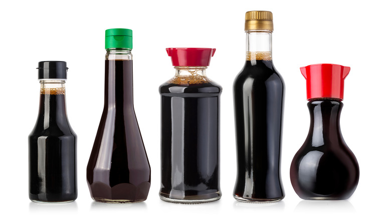 Bottles of soy sauce