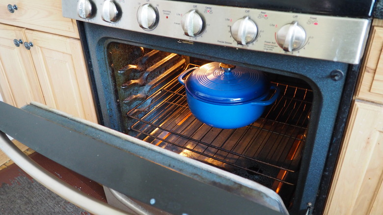 braising in the oven for Chipotle barbacoa copycat recipe