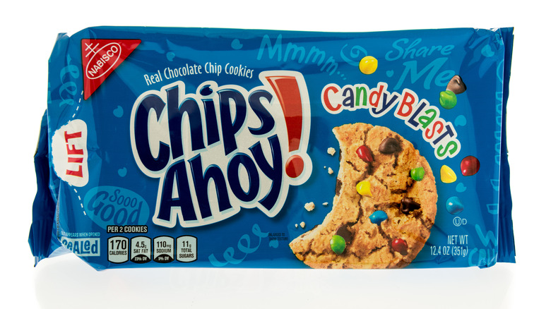 A package of Chips Ahoy Candy Blasts cookies