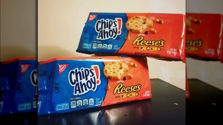 Two packages of Chips Ahoy Reese's Pieces cookies