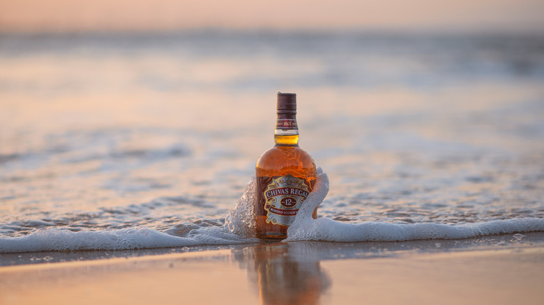 Chivas Regal on a beach