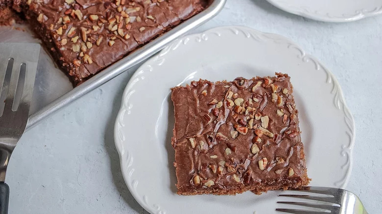 Tray chocolate and nut slice