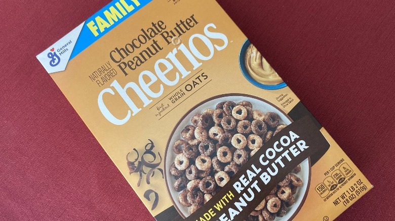 box of chocolate peanut butter cheerios