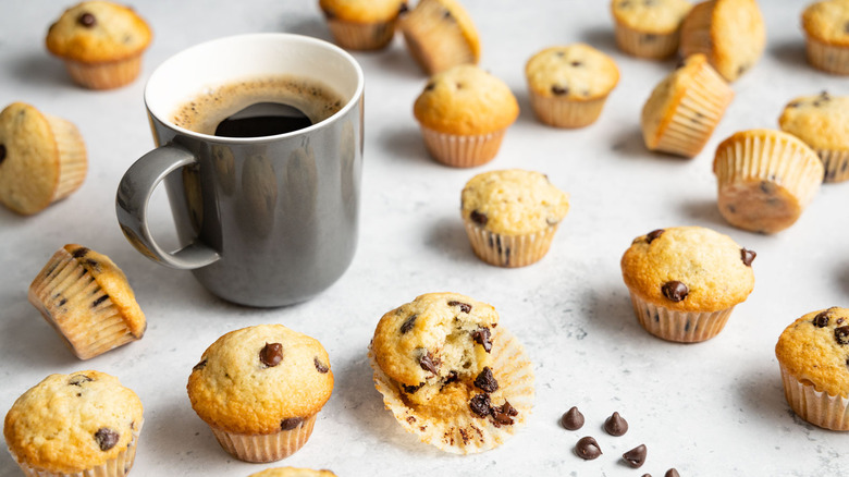 mini muffins and coffee mug