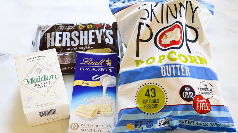 ingredients for chocolate covered popcorn