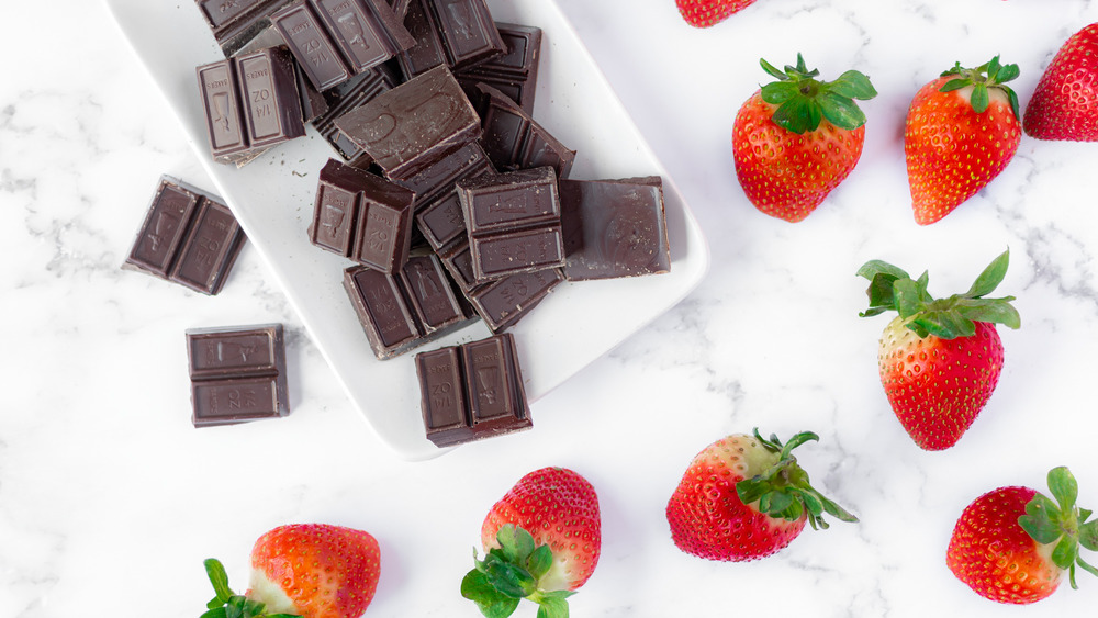 strawberries and chocolate for chocolate-covered strawberries