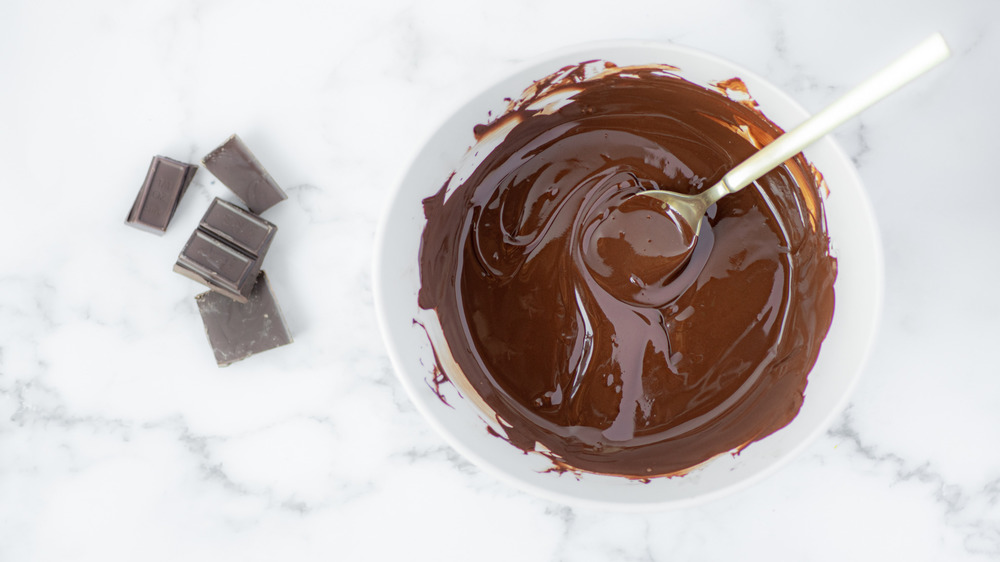 melting chocolate for chocolate-covered strawberries