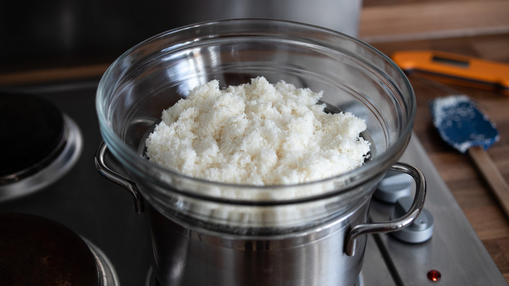 use a double boiler for coconut macaroons