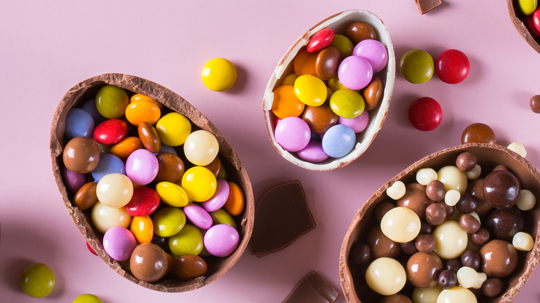 chocolate eggs candy halves