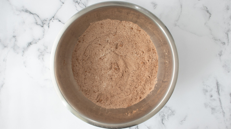 whisked flour ingredients in bowl