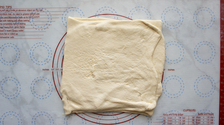 dough rolled out and folded 