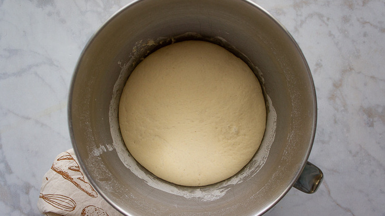 bowl of yeast dough rising