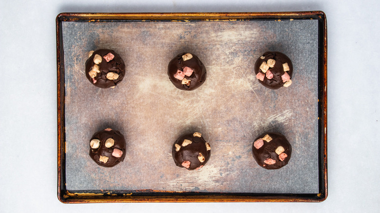 chocolate marshmallow cookie dough balls