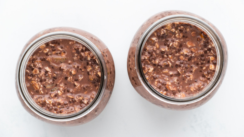 chocolate oats in jars