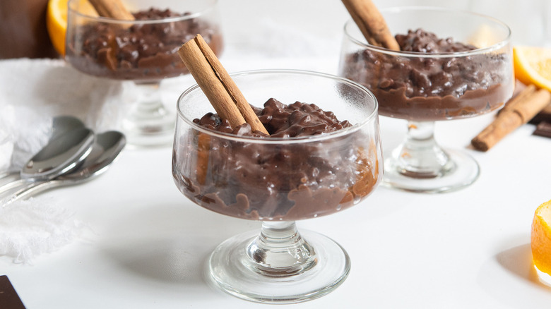 chocolate orange risotto in glass