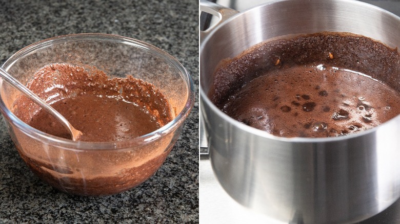 making a chocolate paste