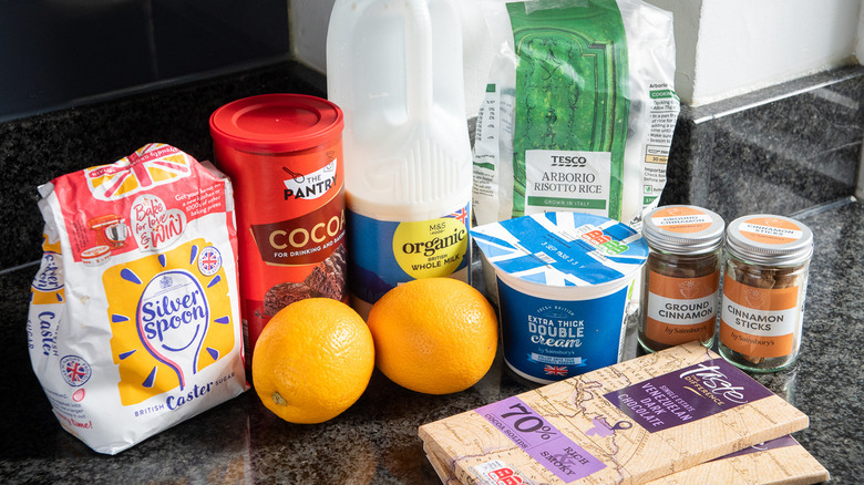 ingredients for chocolate orange risotto