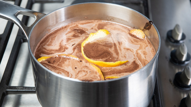 cooking arborio rice in chocolate orange milk