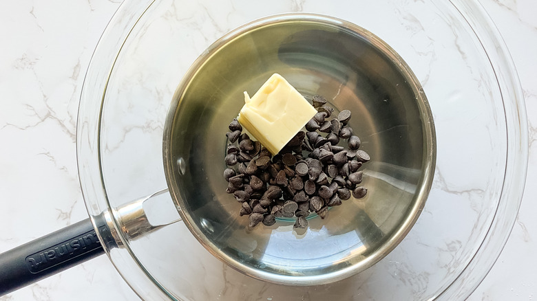 Chocolate and butter in a bain marie