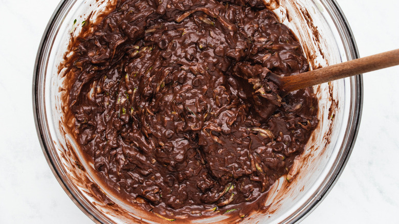 chocolate zucchini cake batter