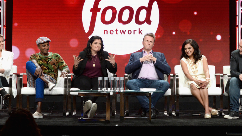 Maneet Chauhan and judges on set of Chopped