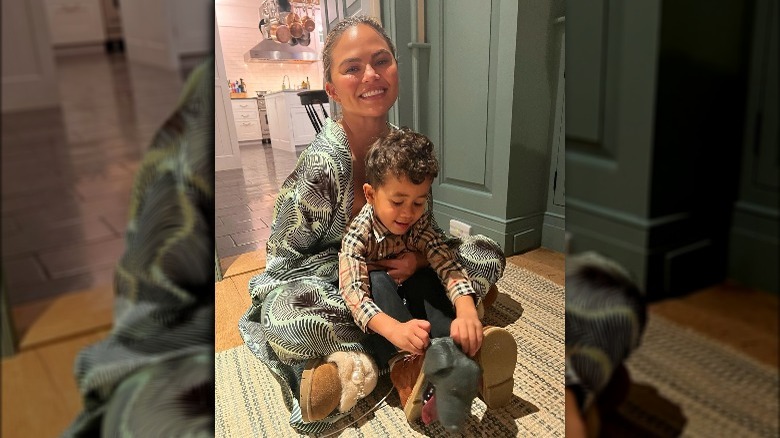 Chrissy Teigen with her son