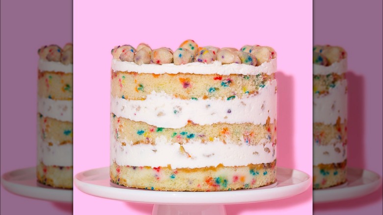 Milk Bar birthday cake on cake stand