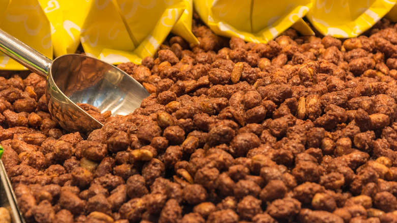 roasted almonds on the market