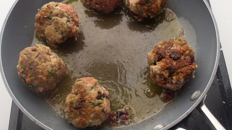 meatballs in skillet