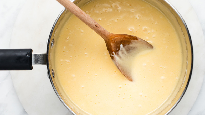 marshmallows and butter in saucepan