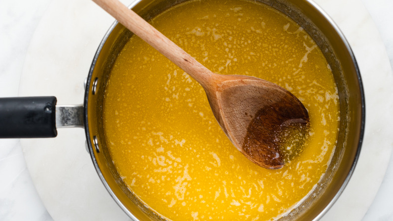 butter melting in a saucepan 