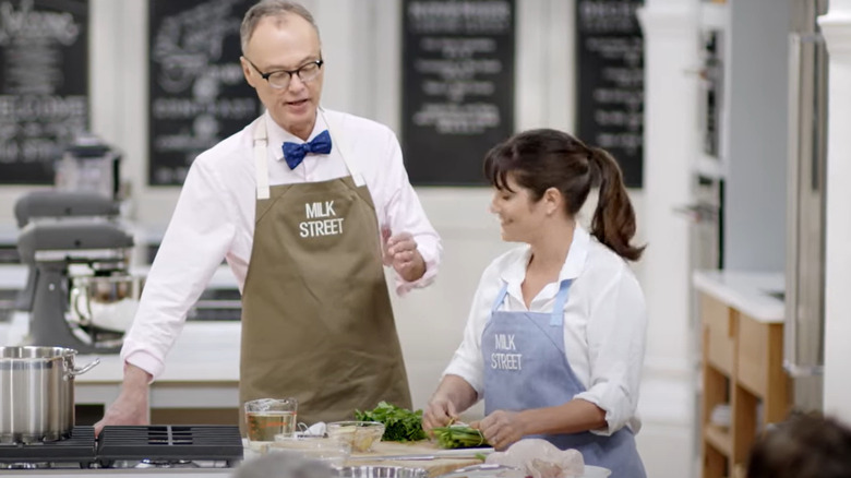Christopher Kimball and Fuchsia Dunlop cooking on Milk Street
