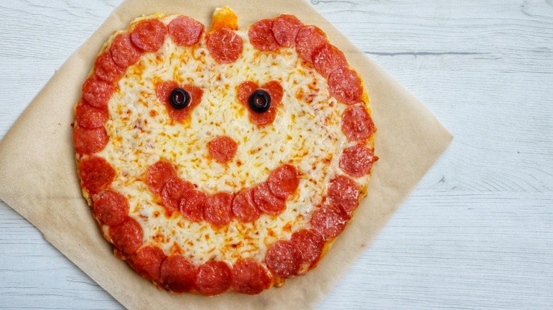 Chuck E. Cheese Halloween Pumpkin Pizza