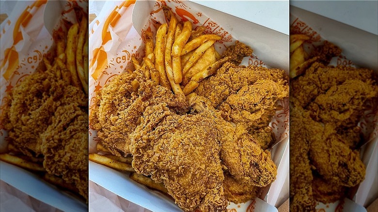 Popeye's chicken and fries