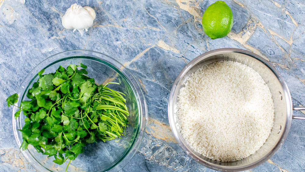 ingredients for cilantro lime rice recipe