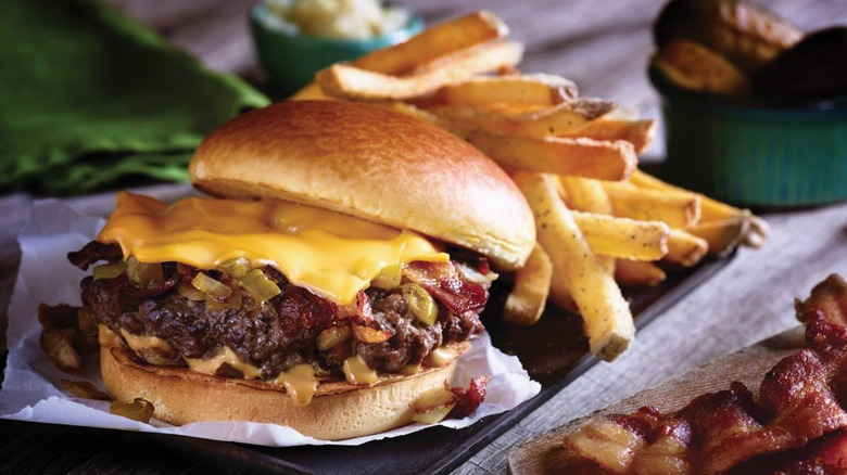 Applebee's burger and fries