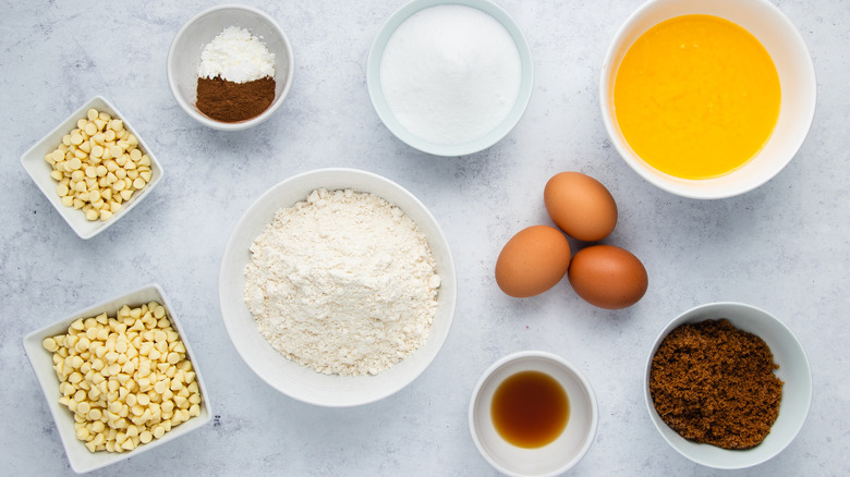 ingredients for cinnamon blondies