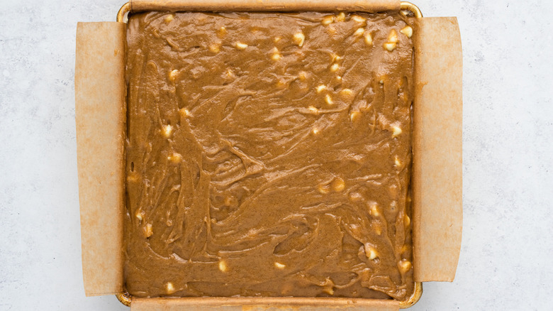 blondie batter in pan