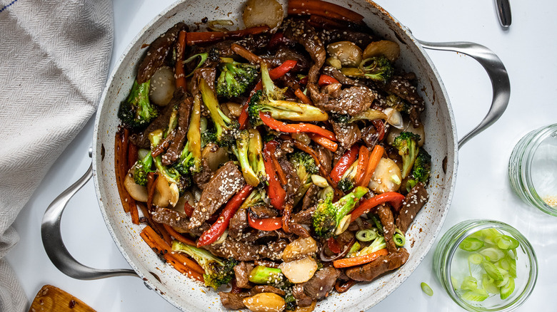 stir frying the meal