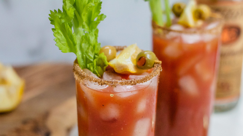 classic bloody mary in glass 