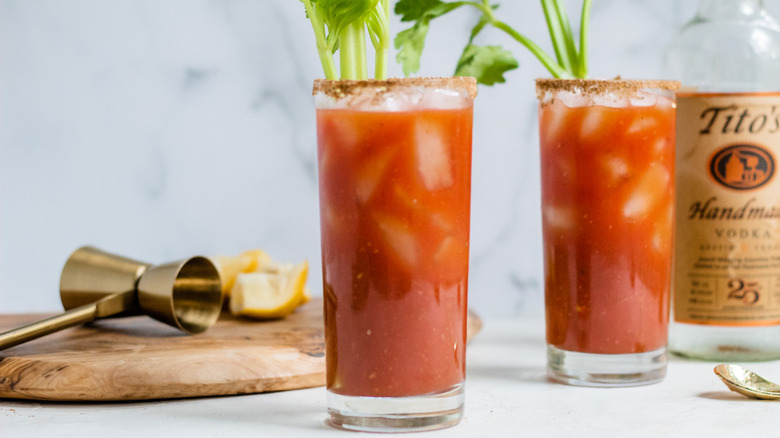 classic bloody mary in glass