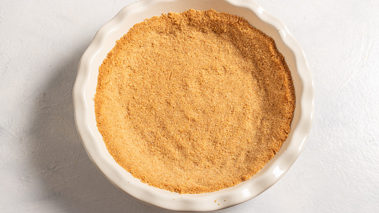 Pie dish with graham cracker crust