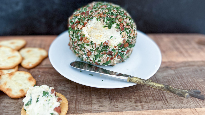 cheese ball on plate 