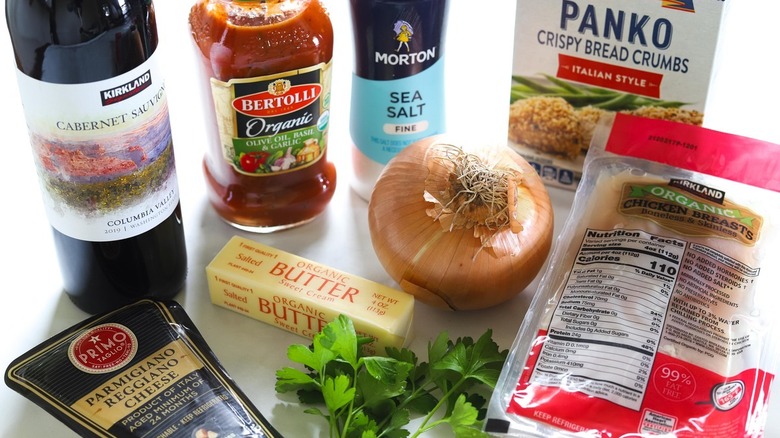 Ingredients for chicken Parmesan