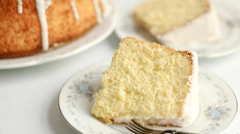 slice of lemon chiffon cake