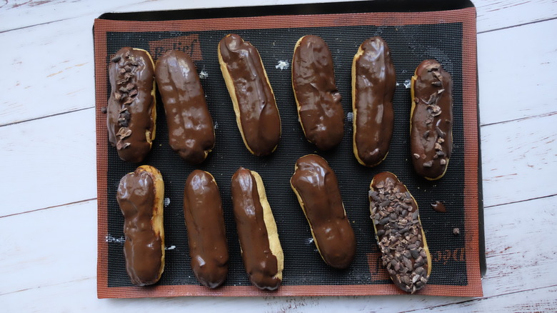 classic eclairs on tray 