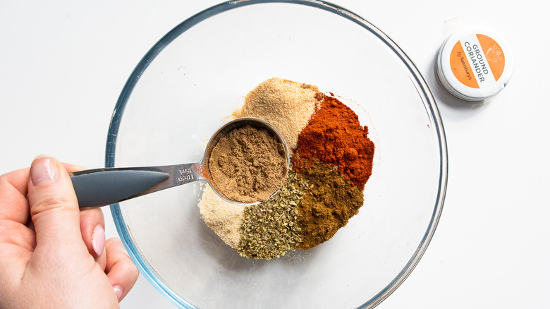 spices poured into bowl